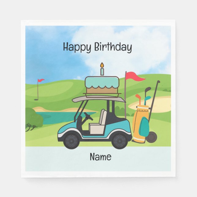 Serviette En Papier Golf Anniversaire thème pour enfants golfeur (Devant)