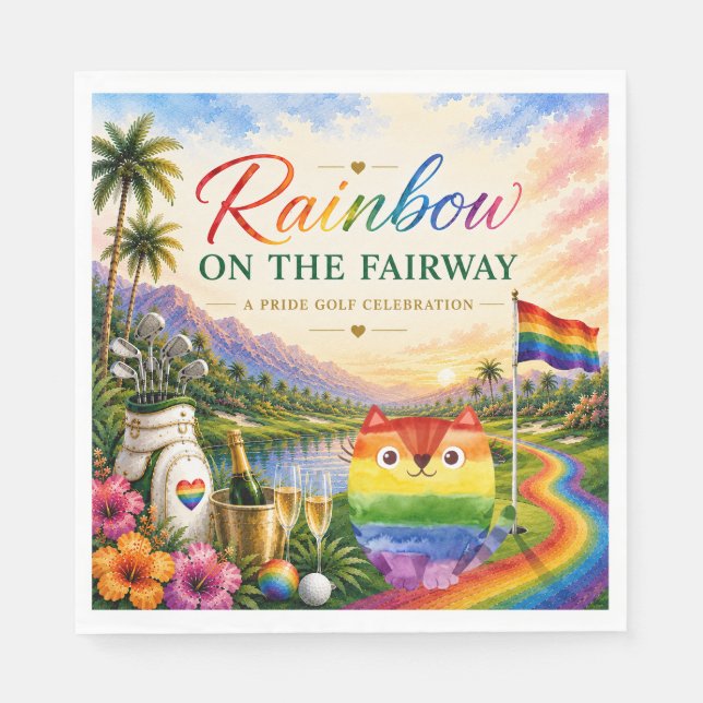 Serviette En Papier Golf Arc-en-ciel sur la fierté de la célébration d (Devant)