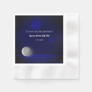 Serviette En Papier Golf Bachelor Party Golf Party Navy bleu golf