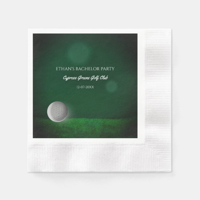 Serviette En Papier Golf Bachelor Party Golfers Party Green golf ball (Devant)