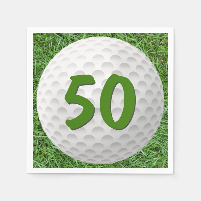 Serviette En Papier Golf Ball 50e Anniversaire serviettes (Devant)