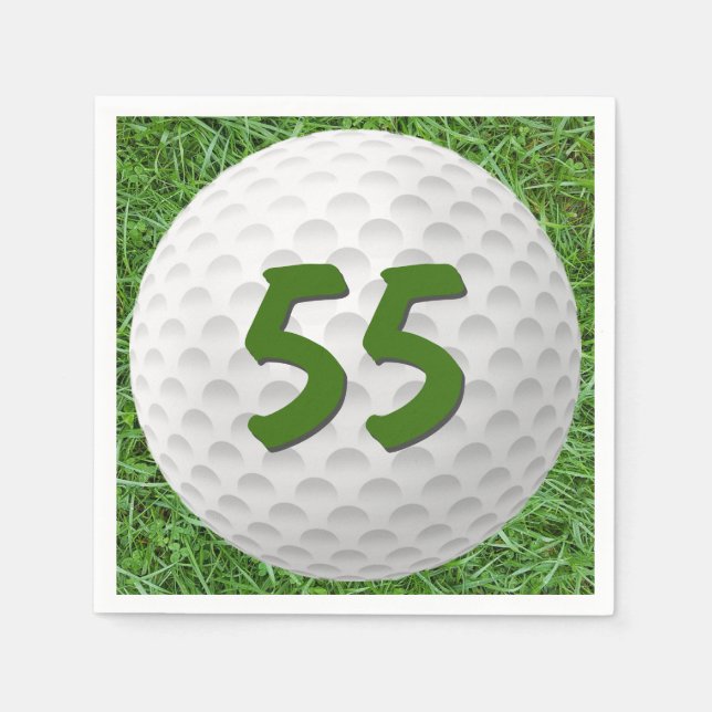 Serviette En Papier Golf Ball 55e Anniversaire serviettes (Devant)