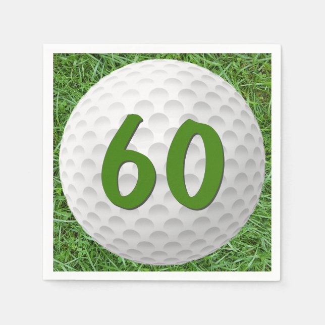 Serviette En Papier Golf Ball 60e Anniversaire serviettes (Devant)