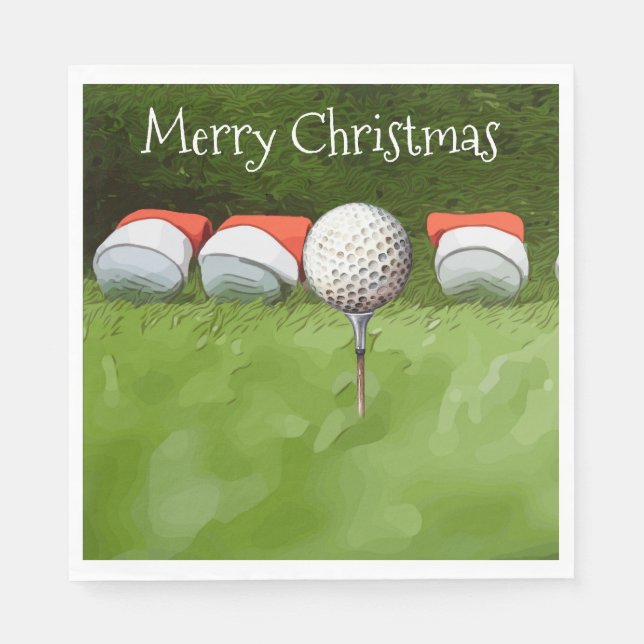 Serviette En Papier Golf Ball Noël avec beaucoup de golfeur Ball (Devant)