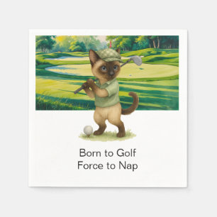 Serviette En Papier Golf Born to Golf Force to Nap pour Amoureux de le