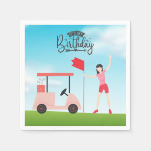 Serviette En Papier Golf C'est ma femme d'anniversaire golfeuse sur ve