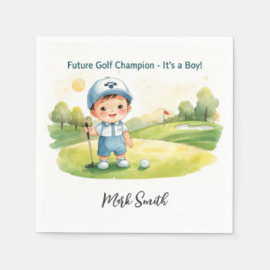 Serviette En Papier Golf C'est un garçon pour Baby Shower  