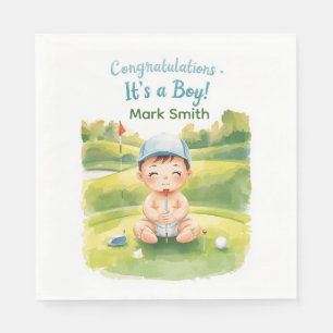 Serviette En Papier Golf  C'est un garçon pour Baby Shower  