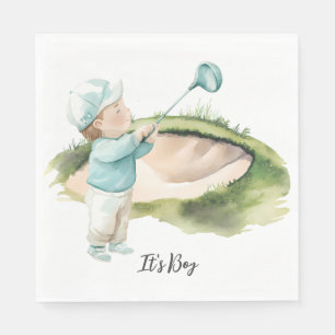 Serviette En Papier Golf C'est un garçon pour Baby Shower  