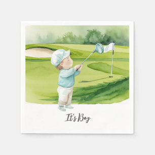 Serviette En Papier Golf C'est un garçon pour la baby shower  