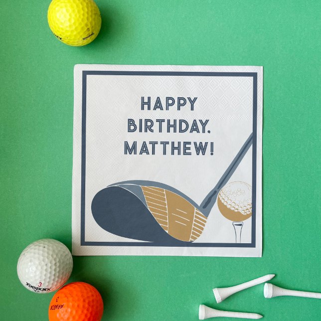Serviette En Papier Golf Club and Ball Personalized Golfers Birthday (Créateur téléchargé)