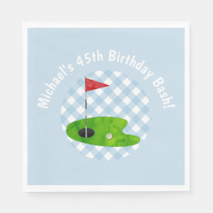 Serviette En Papier Golf Club Blue White Preppy Country Club Party