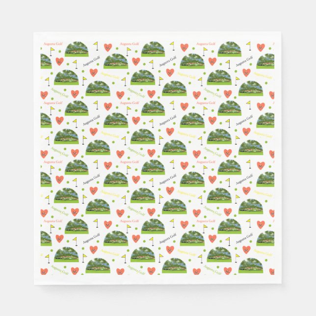 Serviette En Papier Golf d'Augusta 12ème trou (Devant)