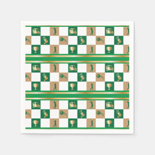 Serviette En Papier Golf de Noël - Motif de golf minimaliste