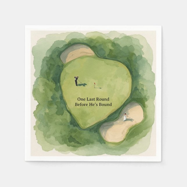 Serviette En Papier Golf Enterrement de vie de garçon golfeur sur le p (Devant)