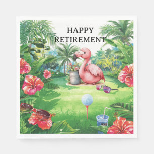 Serviette En Papier Golf Floride sur le thème des flamants roses sur v