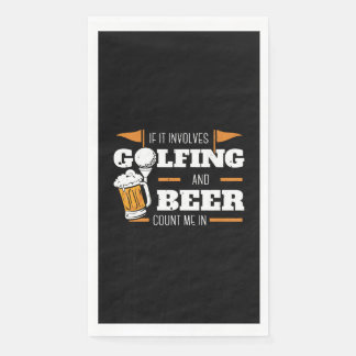 Serviette En Papier Golf Golfer Bière Boire Golf Course