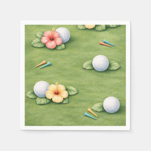 Serviette En Papier Golf Hawaïen thématisé pour une fête de golfeur ha