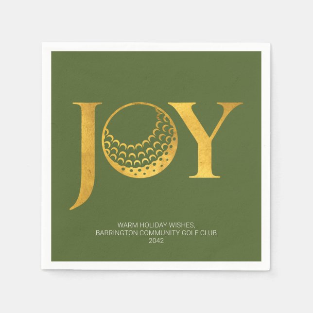 Serviette En Papier Golf Joy & Peace Green Christmas (Devant)