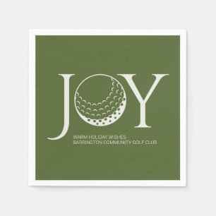 Serviette En Papier Golf Joy & Peace Green Christmas
