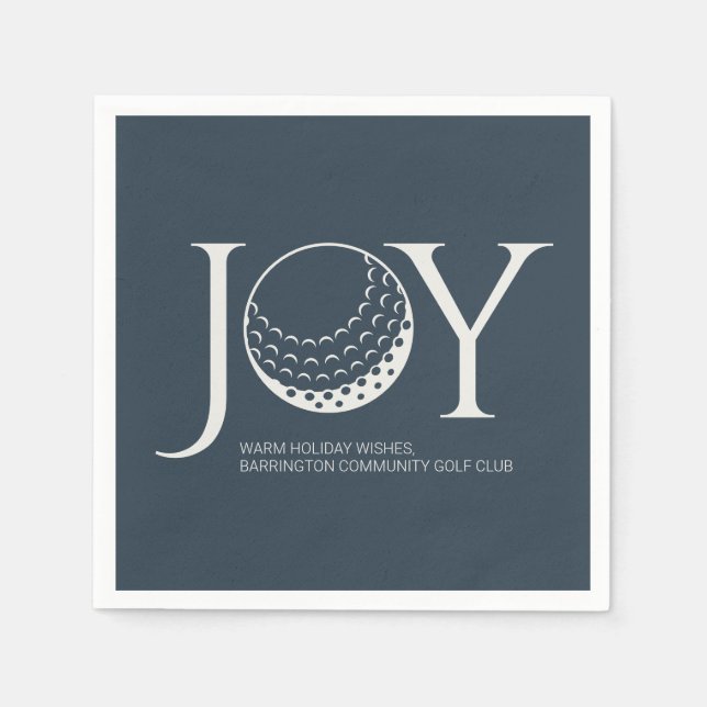 Serviette En Papier Golf Joy & Peace Navy Blue Christmas (Devant)