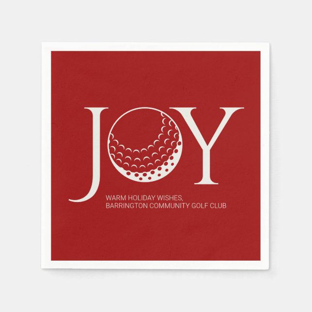 Serviette En Papier Golf Joy & Peace Red Christmas (Devant)