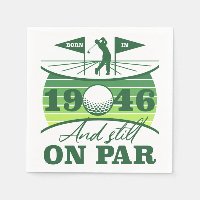 Serviette En Papier Golf Lovers 80e anniversaire 1946 (Devant)