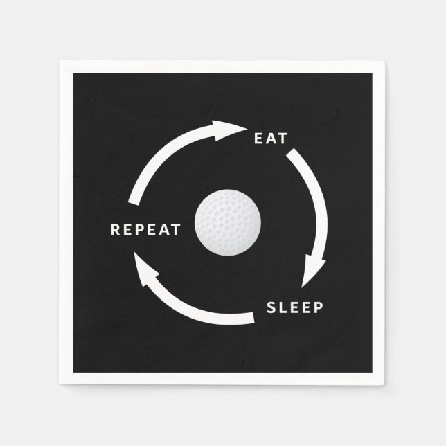 Serviette En Papier Golf Manger Sommeil Répéter Le Ventilateur De Spor (Devant)