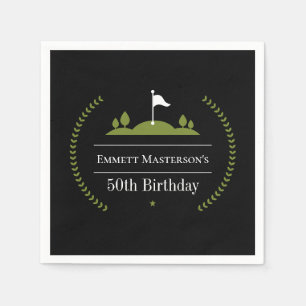 Serviette En Papier Golf moderne de luxe 50e anniversaire Golf Party