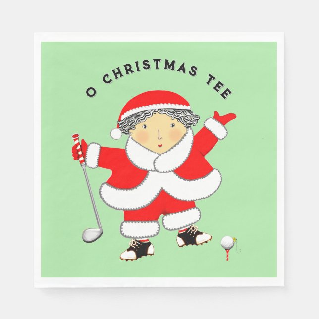 Serviette En Papier Golf Noël (Devant)