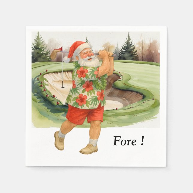 Serviette En Papier Golf Noël été juillet Hawaii thème (Devant)