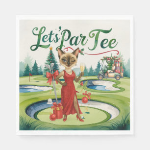 Serviette En Papier Golf Noël Let's Par Tee for Golfer party