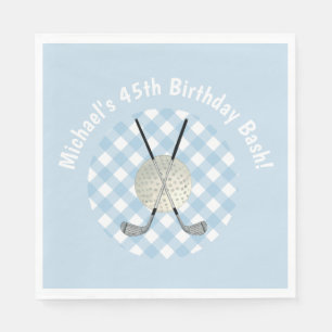 Serviette En Papier Golf Plaid Blue White Preppy Country Club