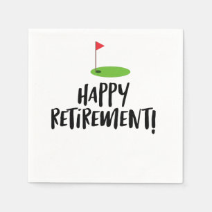 Serviette En Papier Golf Retire Happy Retirement avec drapeau de golf