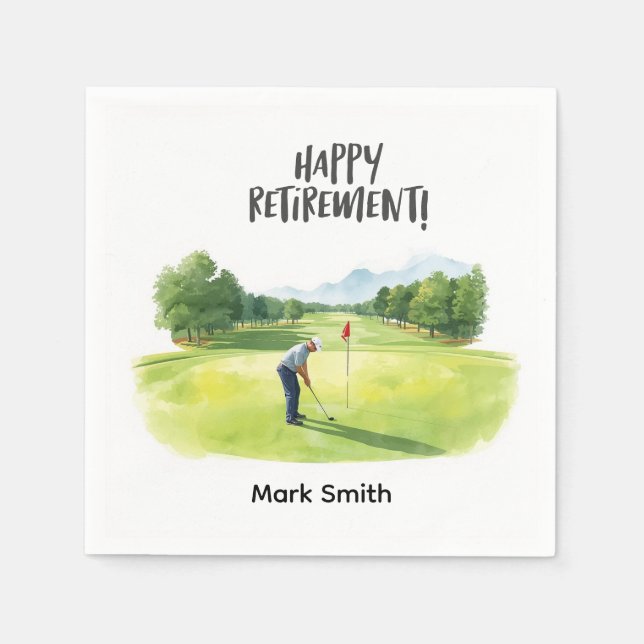 Serviette En Papier Golf Retirement Par-Tee Napkins | Golfer Tee Off  (Devant)
