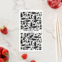 Golf Silhouette Motif Classic Noir & Blanc