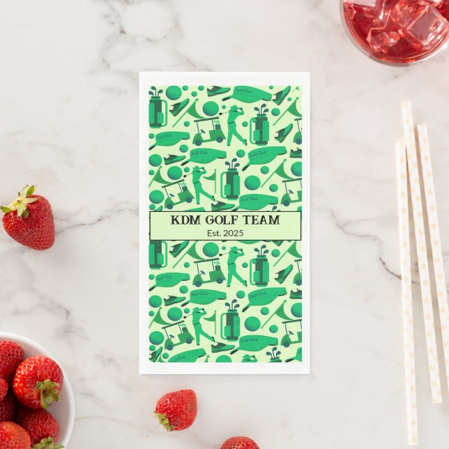 Serviette En Papier Golf Silhouette Pattern Classic branding buisness  (En situation)