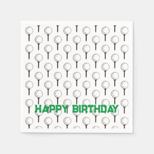 Serviette En Papier Golf Sports Joyeux Anniversaire Classic Balls Tee