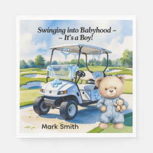 Serviette En Papier Golf Teddy Bear It's Boy for Baby shower Napkins