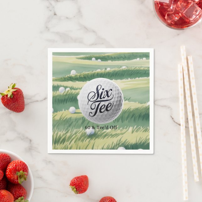 Serviette En Papier Golf Theme 60 & Tee’d Off Birthday Party  (En situation)