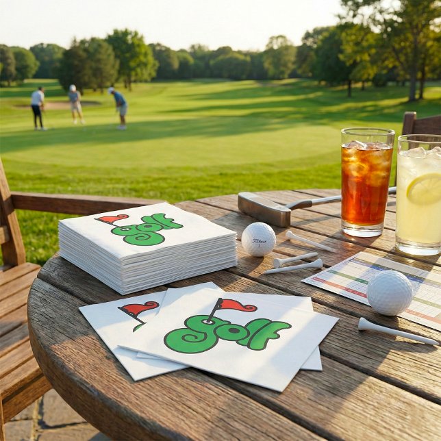 Serviette En Papier Golf Wang Vert et Rouge Vibrants (Créateur téléchargé)