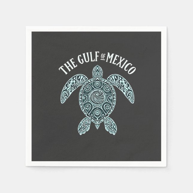 Serviette En Papier Golfe du Mexique Turtle Sea Latino (Devant)