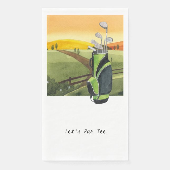 Serviette En Papier Golfer Let's Par Tee for Party Paper Guest Towel (Devant)
