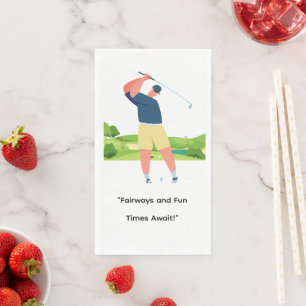 Serviette En Papier Golfer Let's Par Tee pour la fête drôle dire