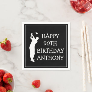 Serviette En Papier Golfeur Anniversaire Drôle 90 ans heureux Papa Par