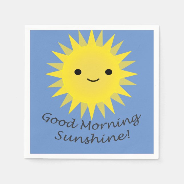 Serviette En Papier Good morning Sunshine Cute Kawaii Sun (Devant)