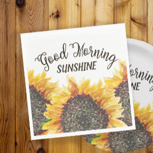 Serviette En Papier Good Morning Sunshine Jaune Tournesols Brown
