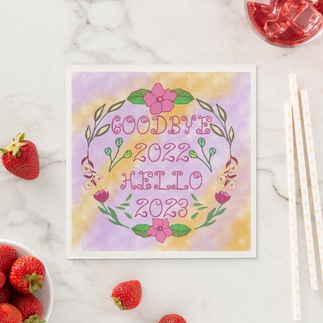 SERVIETTE EN PAPIER GOODBYE 20XX HELLO 20XX (En situation)