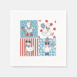 Serviette En Papier Goose American Usa Flag Jour commémoratif 4 juille