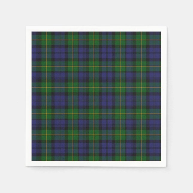 Serviette En Papier Gordon Clan Tartan Papier Plaid Napkins (Devant)